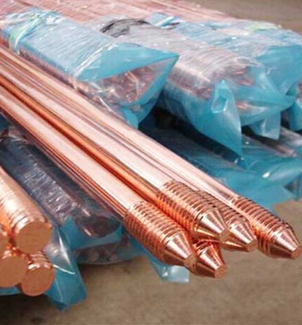 Solid Copper Grounding Rod - Externally Threaded